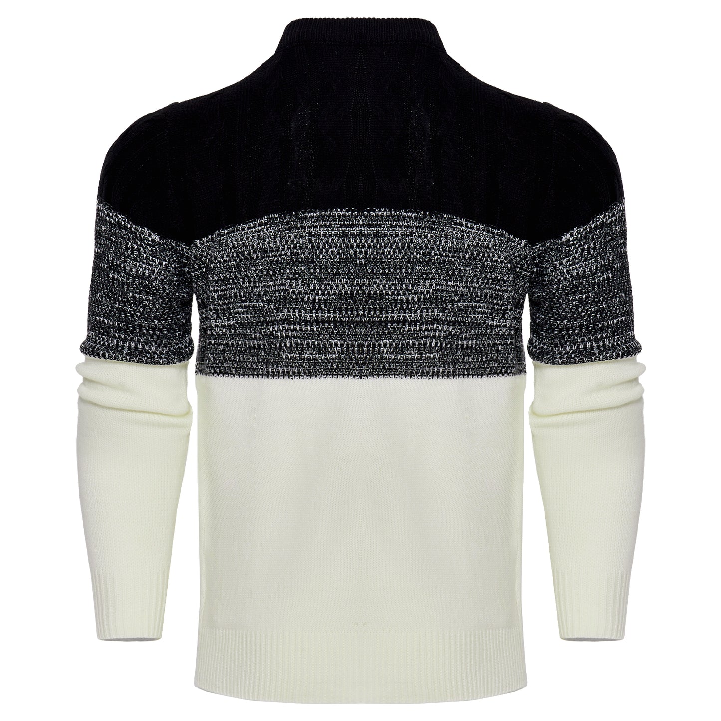 Men'S Casual Color Block Long Sleeve Cable Knit Pullover Sweater
