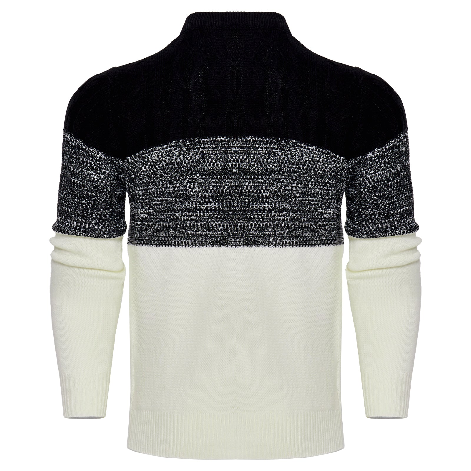 Men'S Casual Color Block Long Sleeve Cable Knit Pullover Sweater