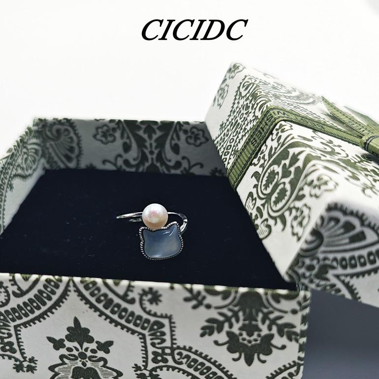 Natural Freshwater Pearl Ring High-Quality Animal Pattern Ring Women'S Daily Wear Ring